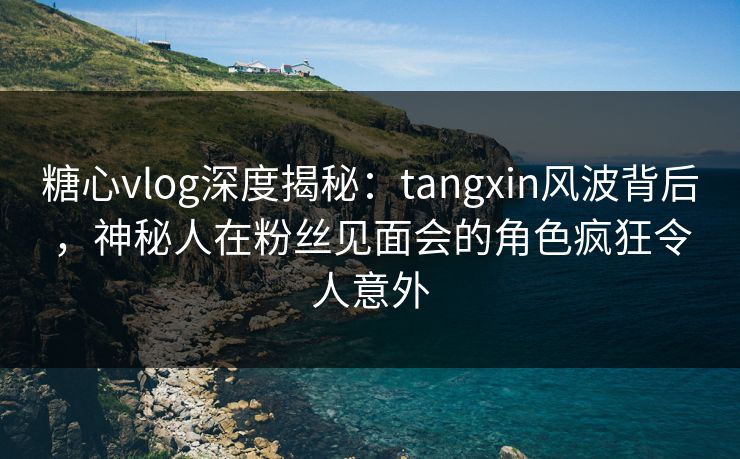 糖心vlog深度揭秘:tangxin风波背后,神秘人在粉丝见面会的角色疯狂令人意外