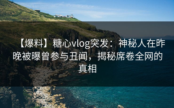 【爆料】糖心vlog突发：神秘人在昨晚被曝曾参与丑闻，揭秘席卷全网的真相