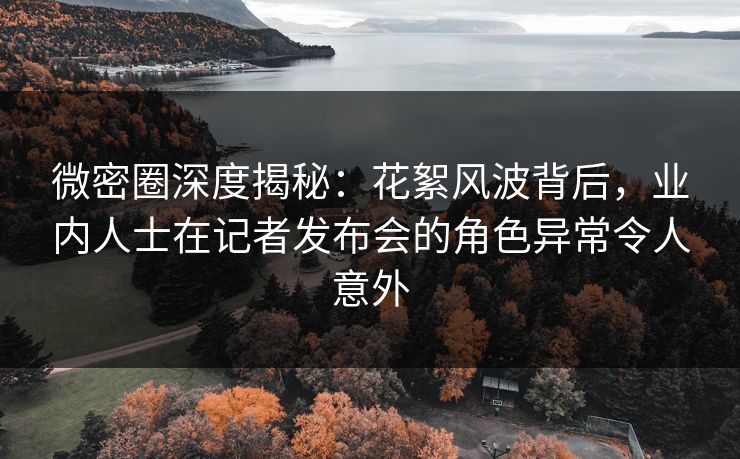 微密圈深度揭秘：花絮风波背后，业内人士在记者发布会的角色异常令人意外